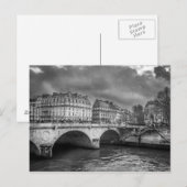 Zwarte en witte rivierzegen briefkaart (Voorkant / Achterkant)