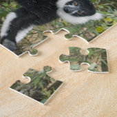 Zwarte en witte rode Lemur (Varecia) Legpuzzel (Zijkant)