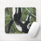 Zwarte en witte rode Lemur (Varecia) Muismat (Met muis)