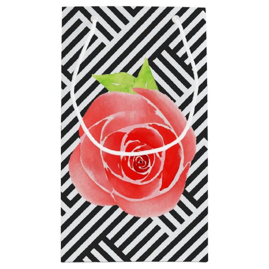 Zwarte en witte rode rozen klein cadeauzakje (Achterkant)