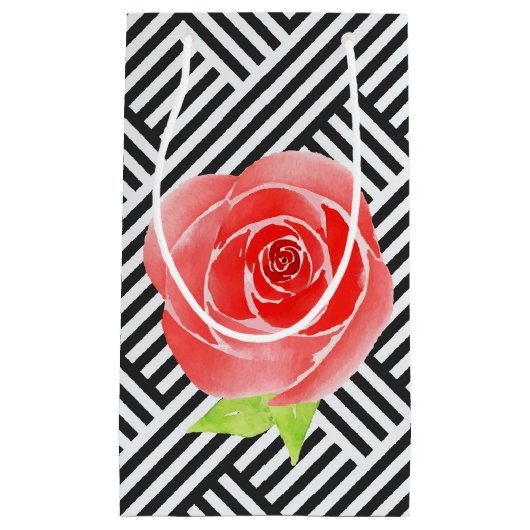 Zwarte en witte rode rozen klein cadeauzakje (Voorkant)