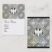 ZWARTE EN WITTE ROMAN ELGF-DAMASKMOTIFS VISITEKAARTJE (Voorkant / Achterkant)