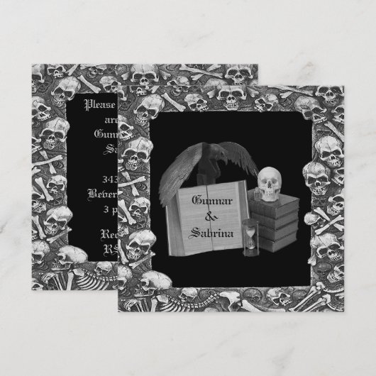 Zwarte en witte Romance Huid Spellbook Weddenschap Kaart (Voorkant / Achterkant)