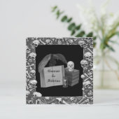 Zwarte en witte Romance Huid Spellbook Weddenschap Kaart (Staand voorkant)