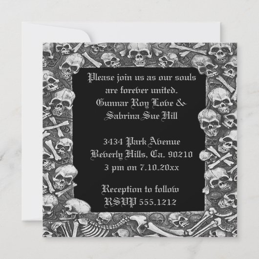 Zwarte en witte Romance Huid Spellbook Weddenschap Kaart (Achterkant)