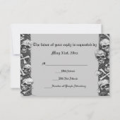 Zwarte en witte Romance Huid Spellbook Weddenschap RSVP Kaartje (Achterkant)