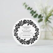  zwarte en witte roodbaars bruiloft kaart (Staand voorkant)