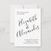 Zwarte en Witte Roos Bloemige Bruiloft Kaart (Voorkant)