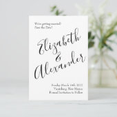 Zwarte en Witte Roos Bloemige Bruiloft Kaart (Staand voorkant)