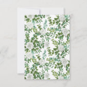 Zwarte en Witte Roos Bloemige Bruiloft Kaart (Achterkant)