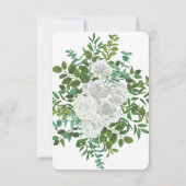 Zwarte en Witte Roos Bloemige Bruiloft Kaart (Achterkant)