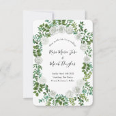 Zwarte en Witte Roos Bloemige Bruiloft Kaart (Voorkant)