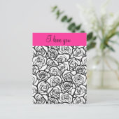  zwarte en witte roos 'Ik hou van je' Briefkaart (Staand voorkant)