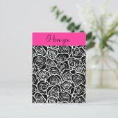  zwarte en witte roos 'Ik hou van je' Briefkaart (Staand voorkant)