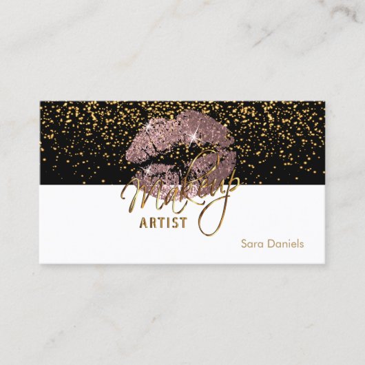 Zwarte en witte Roos Lips Visitekaartje (Voorkant)