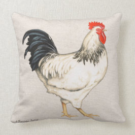 Zwarte en witte roosterkatoenwerper kussen