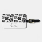 zwarte en witte rozen bagagelabel (Voorkant horizontaal)