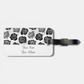 zwarte en witte rozen bagagelabel (Achterkant horizontaal)