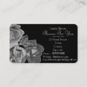 zwarte en witte rozen bloemen kunst tuinbloemist visitekaartje (Voorkant)