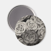  zwarte en witte rozen Bouquet van Bloemen Magneet (Voorkant / Achterkant)