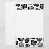  zwarte en witte rozen briefpapier (Voorkant / Achterkant)