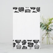  zwarte en witte rozen briefpapier (Staand voorkant)