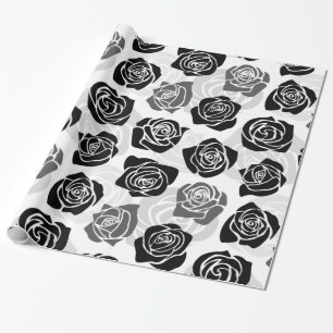  zwarte en witte rozen cadeaupapier