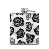 zwarte en witte rozen heupfles (Achterkant)