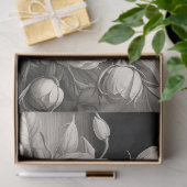 Zwarte en witte rozen in bloei tissuepapier (Geschenk)