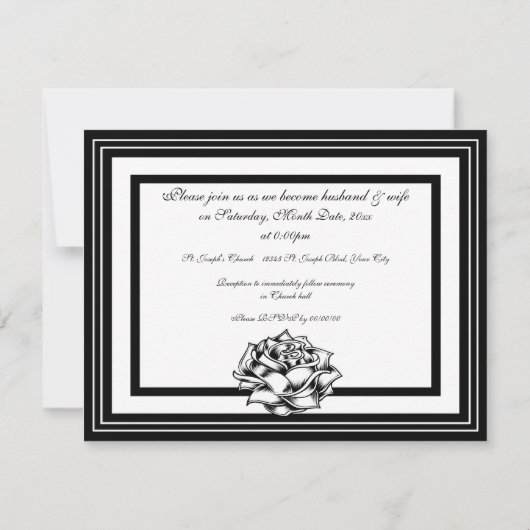 Zwarte en Witte Rozen Kaart (Achterkant)