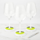 Zwarte en witte rozen Lime Green Wedding Wijnglaslabel (Set)