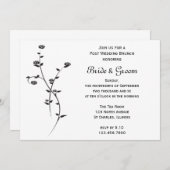 Zwarte en Witte Rozen Post Trouw Brunch Kaart (Voorkant / Achterkant)