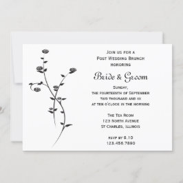 Zwarte en Witte Rozen Post Trouw Brunch Kaart