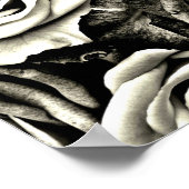 Zwarte en witte rozen poster (Hoek)