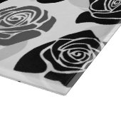  zwarte en witte rozen snijplank (Hoek)