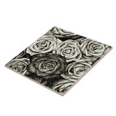 Zwarte en witte rozen tegeltje (Zijkant)