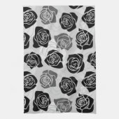  zwarte en witte rozen theedoek (Verticaal)