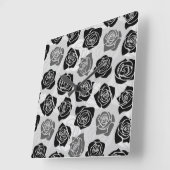  zwarte en witte rozen vierkante klok (Hoek)