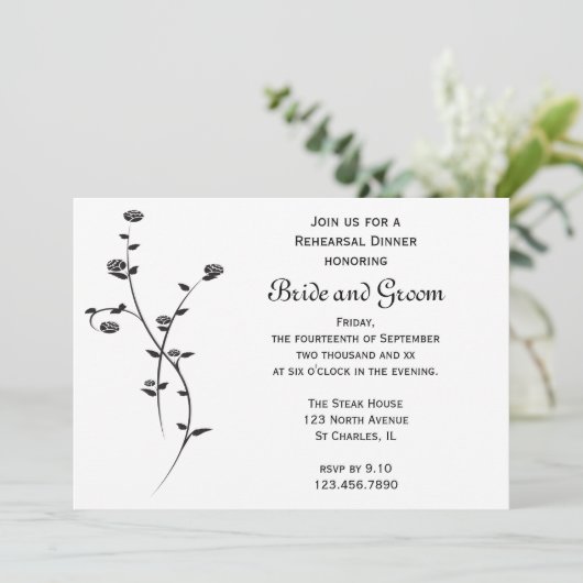 Zwarte en witte rozen Weddenschap Kaart (Staand voorkant)