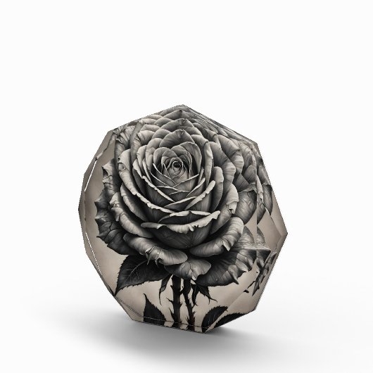 Zwarte en witte rozenbloem fotoblokken (Rechts)