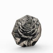 Zwarte en witte rozenbloem fotoblokken (Links)