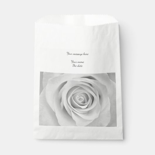 Zwarte en witte rozenbloem Vierzak Bedankzakje (Voorkant)