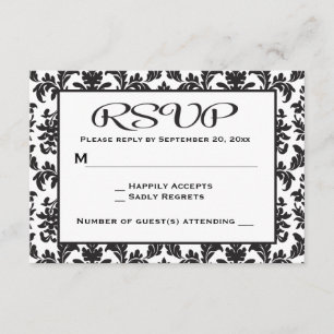  zwarte en witte RSVP Damask Floral