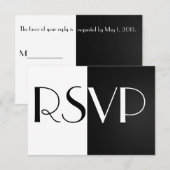 Zwarte en witte RSVP-kaart RSVP Kaartje (Voorkant / Achterkant)