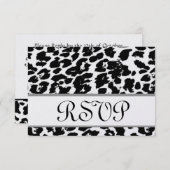 Zwarte en witte RSVP-reiskaart RSVP Kaartje (Voorkant / Achterkant)