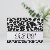 Zwarte en witte RSVP-reiskaart RSVP Kaartje (Staand voorkant)