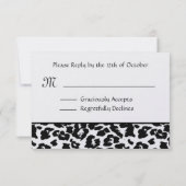 Zwarte en witte RSVP-reiskaart RSVP Kaartje (Achterkant)