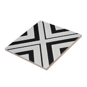 zwarte en witte ruittegels tegeltje (Zijkant)