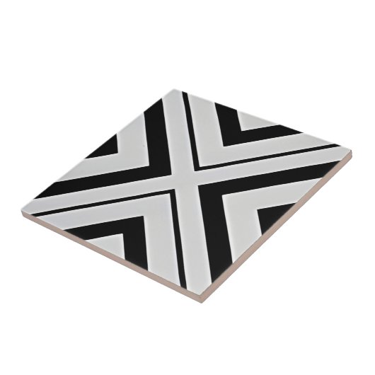 zwarte en witte ruittegels tegeltje (Zijkant)