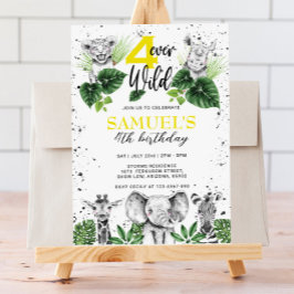 Zwarte en Witte Safari Dieren Birthday Kaart